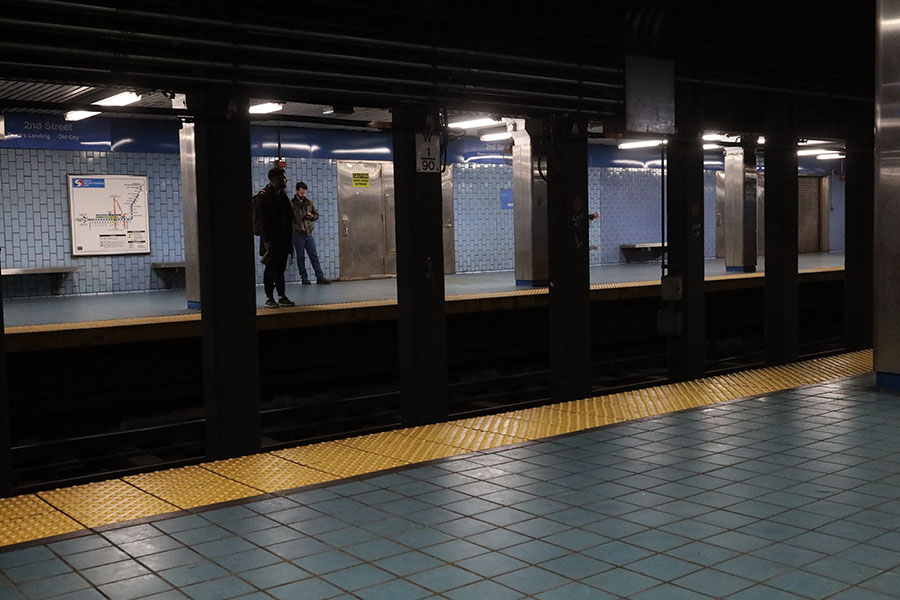 Passengers Waiting for the Train, Philadelphia Subway.